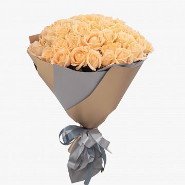 Букет 51 кремовая роза 40см.