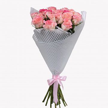 Букет 21 розовая роза  60 см