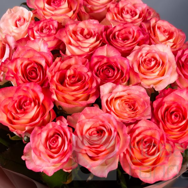 Букет 21 розовая роза 50см