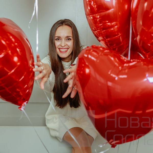 Набор из 7 воздушных шаров сердец