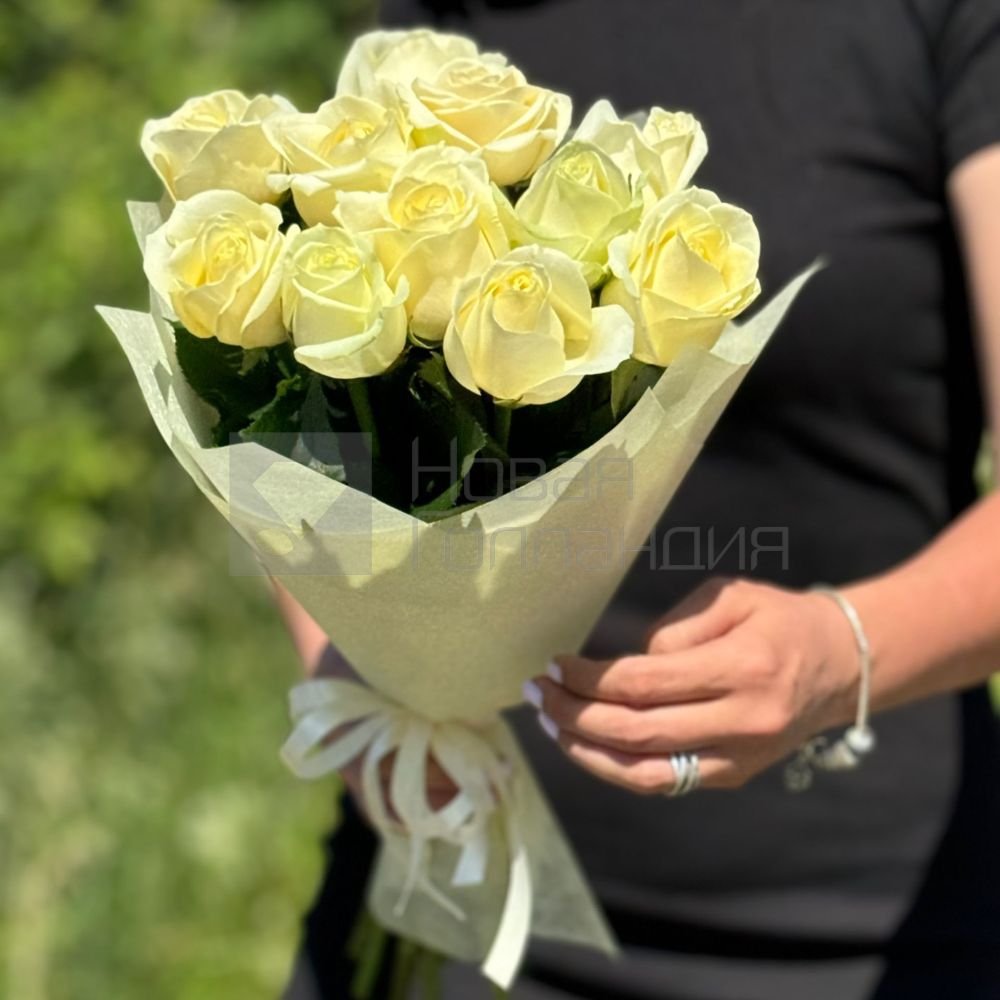 Букет 11 белых роз  40 см (5)